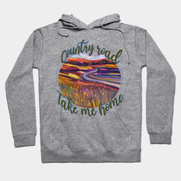 Country Road, Take Me Home Hoodie by Aloe Artwork